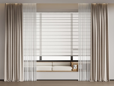 Modern Fabric Curtain Roman Curtain Bay Window Cushion Shangri-La Curtain Dream Curtain model