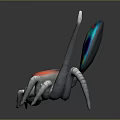 3D Spider Model With Colorful Thermal Head Red White Body And White Legs
