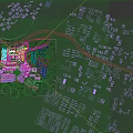 Aerial Planning of Modern Urban Development with High Rise Buildings Green Spaces and Waterfront
