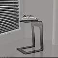 Clear Acrylic Side Table With Sleek Curved Frame For Modern Minimalist Home Indoor Decoration