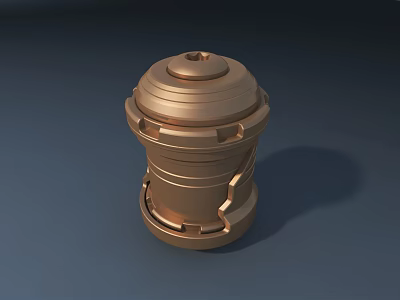 Durable Golden Metal Road Facility With Cylindrical Structure For Traffic Control 3d model