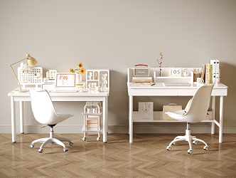 Cream wind desk 3d model