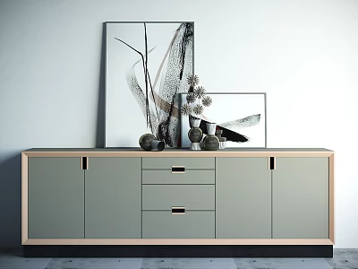 Modern porch cabinet decoration cabinet decoration combination 3d model