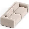 Modern Beige Two Seater Sofa With Upholstered Comfortable Seats And Sleek Armrests