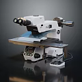 Advanced Medical Microscope With Binocular Lenses Precision Stage And Control Panel 3d model