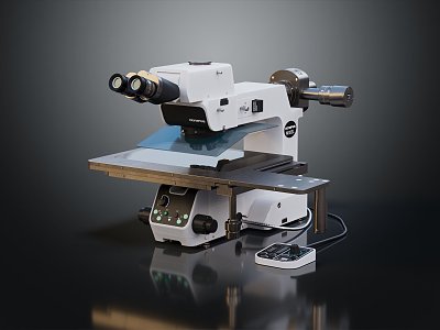 modern microscope instrument scientific instrument 3d model