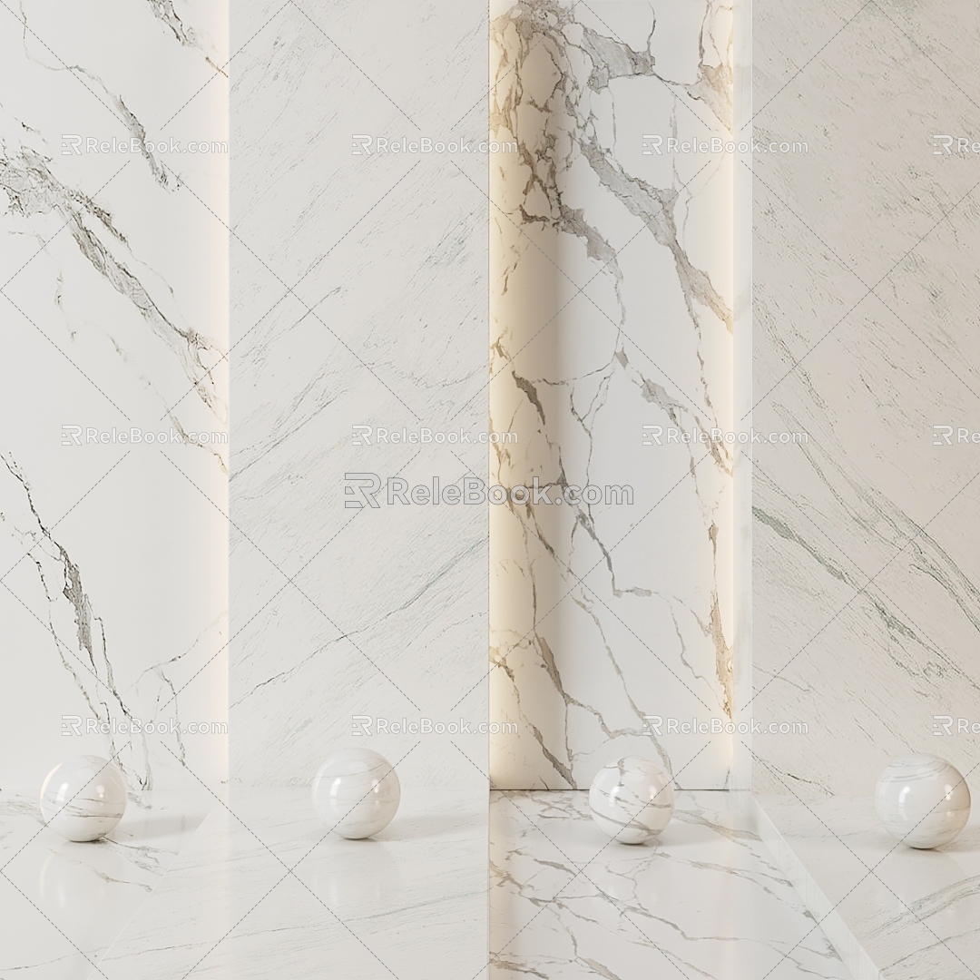 white marble stone new chinese style marble 3d model