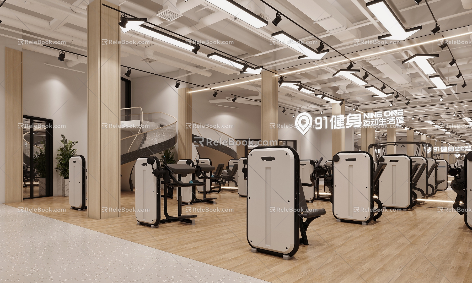 Modern Gym Strength Zone 3d model