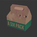 Pink Green Six Pack Cardboard Carrier With Handle For Beverage Daily Supplies