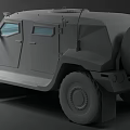Camouflaged Armored Utility Vehicle With Roof Weapon Rack And Off-Road Tires