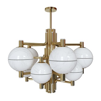 Post-modern chandelier metal ball chandelier 3d model