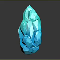 Turquoise Blue Geometric Crystal Sculpture With Angular Facets And Glossy Surface