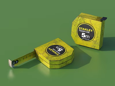 Stanley Industrial Tape Measure Toughlock 5m Yellow Durable Design For Precision Measurement 3d model