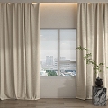 Modern Curtain Fabric Curtain Pleated Curtain 3d model