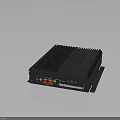 Black Industrial Electronic Device With Ribbed Surface Ports And Indicator Lights