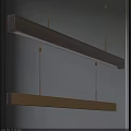Modern Long Wooden Metal Pendant Light Hanging Design For Interior Space