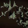Ruined Scene Structural Components Featuring Broken Stone Pillars And Wall Debris