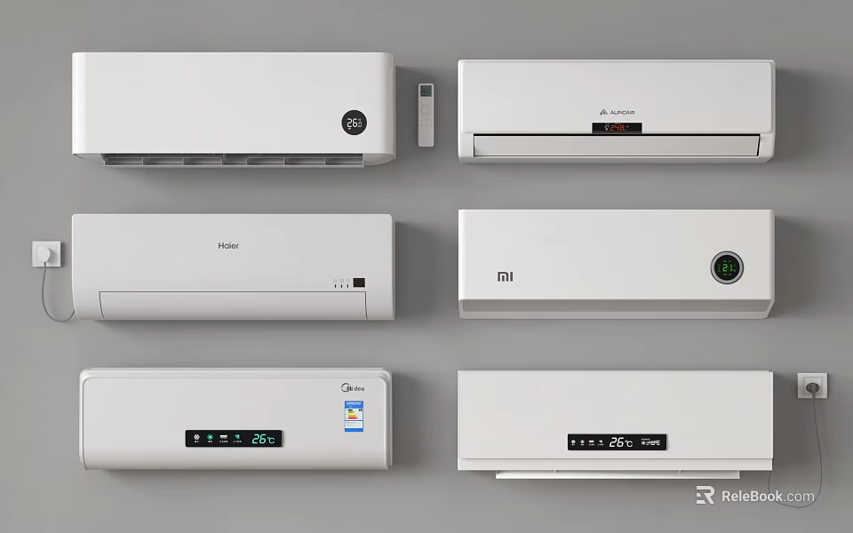 Modern Air Conditioner Fans With Digital Display And Remote Control Features 3d model 