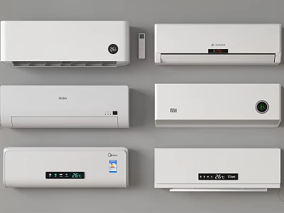 Modern Air Conditioner Fans With Digital Display And Remote Control Features 3d model