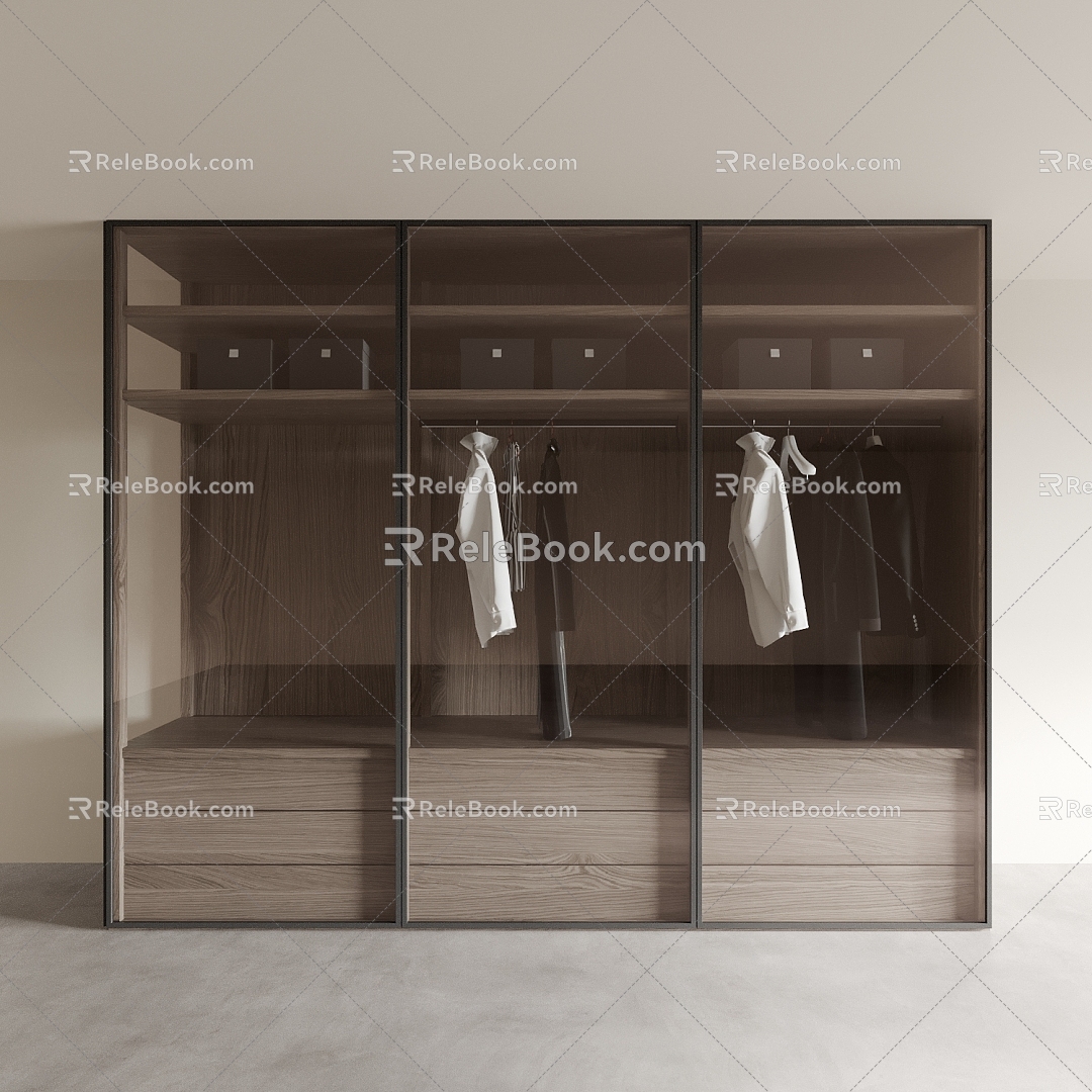 Wardrobe Locker Decorative Cabinet Bookcase Storage Cabinet Side Cabinet Wall Cabinet 3d model