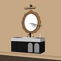 Modern Bathroom Vanity With Black Cabinet Gold Mirror Drawers And Glass Doors