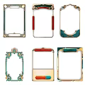 Ornate Carved Frames With Colorful Decorative Borders And Various Designs