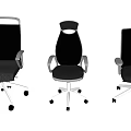 Six Black And White Office Chairs With Mesh Back Armrests Casters And Modern Design