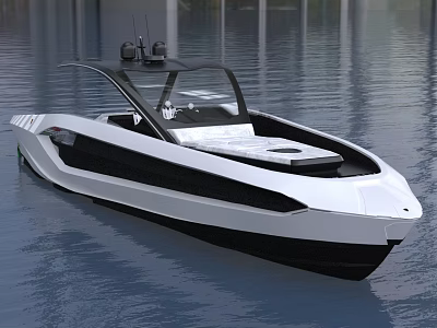 Modern Yacht Featuring Sleek Exterior And Modern Design On Water 3d model