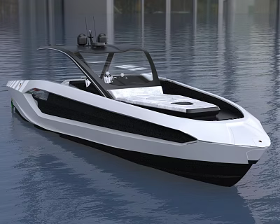 Modern Yacht Featuring Sleek Exterior And Modern Design On Water 3d model