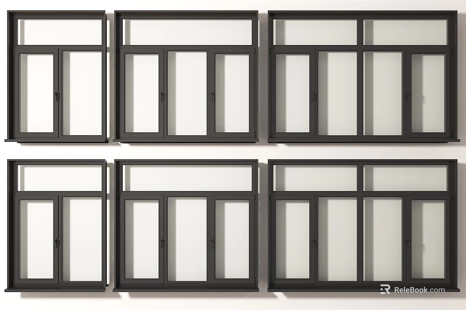 Modern Aluminum Casement Windows With Double Glazed Design And Secure Locking System 3d model