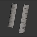 Gray Curved Architectural Components With Striped Surface For Building Design