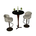 Casual Table and Chair Round Table and Chair Bar and Chair Combination Cafe Bar and Chair Bar Table and Chair 3d model