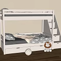 White Wooden Bunk Bed with Stairs Storage Drawers for Kids Room Interior