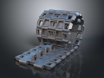 Metal Hardware Tools Chain Track Components With Durable Steel Precision Holes And Interlock Design 3d model