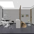 Modern Dental Clinic Interior With White Walls Wooden Cabinets And Treatment Chair