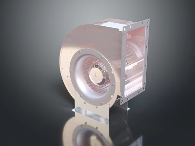 High Performance Industrial Electric Blower Fan With Metal Housing And Impeller 3d model