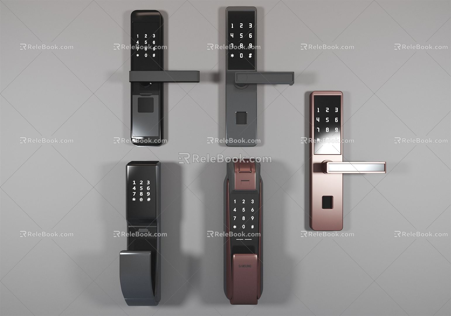 Modern Door Handle Smart Door Lock Door Handle Door Handle Door Handle Door Handle Metal Door Handle 3d model