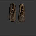 Vintage Old Buttoned Boots With Rustic Brown Leather And Classic Design Features 3d model