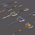 Collection of Various Axes Featuring Different Handle Styles And Blade Designs