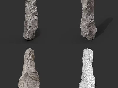 Natural Rock Formations Featuring Various Textured Stone Pillars In Different Shapes 3d model
