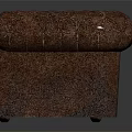 Vintage Brown Leather Sofa With Diamond Tufted Pattern And Classic Style 3d model