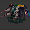 Turret Turntable Railgun Sci-fi Tower Defense Game Tower Defense Sci-fi Turret Game Turret Game Battery 3d model