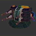 Turret Turntable Railgun Sci-fi Tower Defense Game Tower Defense Sci-fi Turret Game Turret Game Battery 3d model