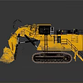 Functional Vehicle Large Yellow Crawler Excavator With Tracks Bucket And Cab