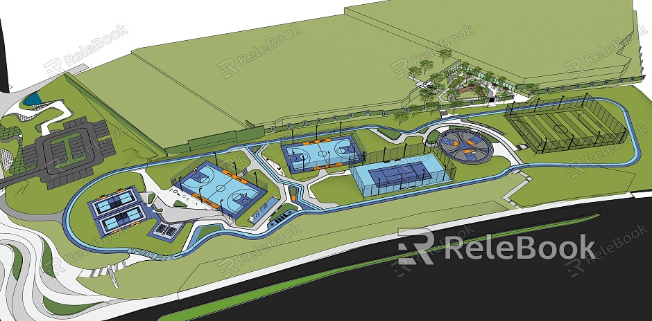 Outdoor courts Modern courts model