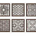 Square hollow pane flower window 06 3d model
