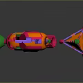 Colorful AEOKE Toy Gun With Vibrant Orange Pink Green Purple And Triangular Stand