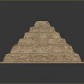 Ancient Pyramid Landscape With Layered Stone Steps And Dark Surrounding Background