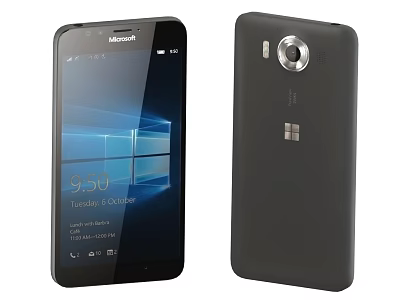 Microsoft Windows Smartphone Front And Back View With Touch Screen And Camera Design 3d model