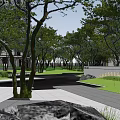 Residential Community Landscape With High Rise Buildings Green Gardens And Pathways